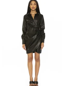 Elena Vegan Leather Dress
