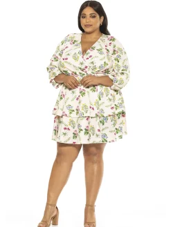 Layla V Neck Dress - Plus Size