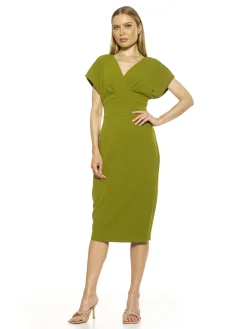 NAOMI DRAPE SURPLICE SHEATH I ALEXIA ADMOR