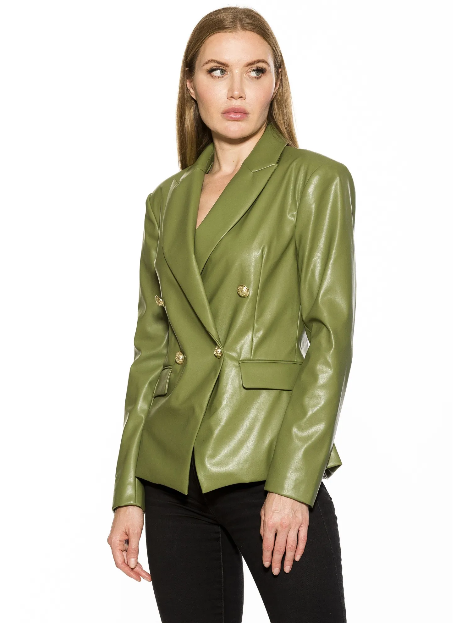 Nora Vegan Leather Blazer